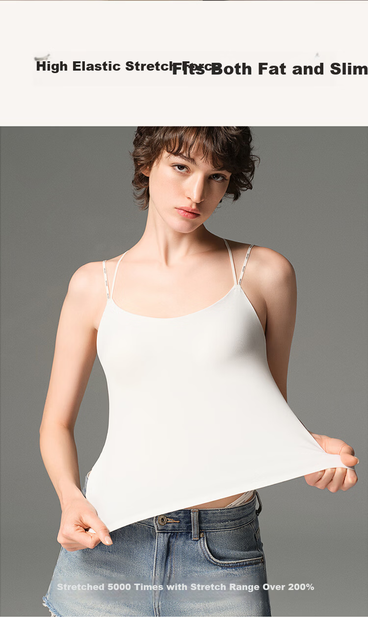 Ubras 26 New Double Strap Camisole Women Summer Slightly Spicy Back Support Padded Top No Size Black 13