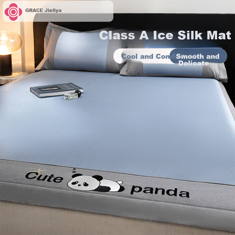 Grace Class A Single Cooling Mat Ice Silk Summer Air Conditioning Soft Mat Home Dormitory Washable 1.8*2M Ice Silk Blue
