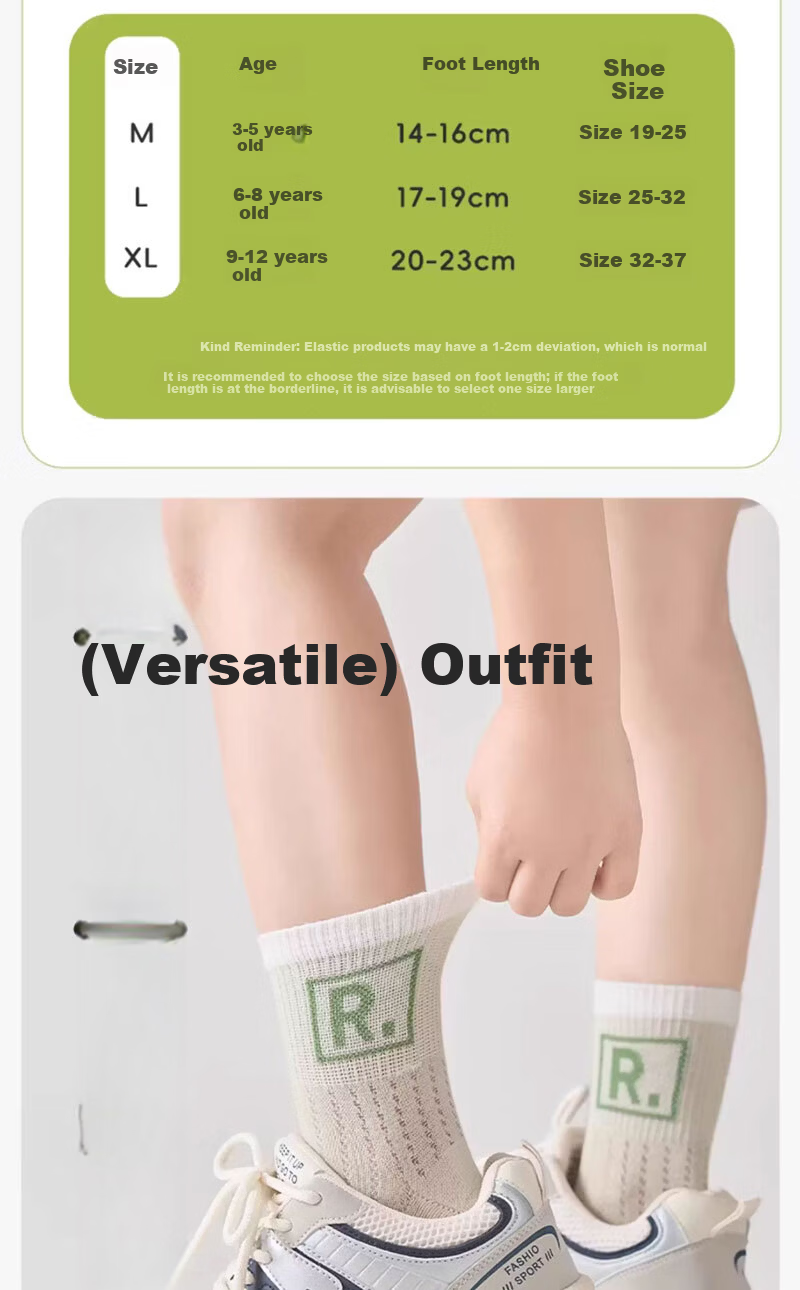 Cotton Full Children's Socks Summer Thin Pure Cotton Antibacterial Boys Mesh Mid-Calf Socks 6 Pairs 11
