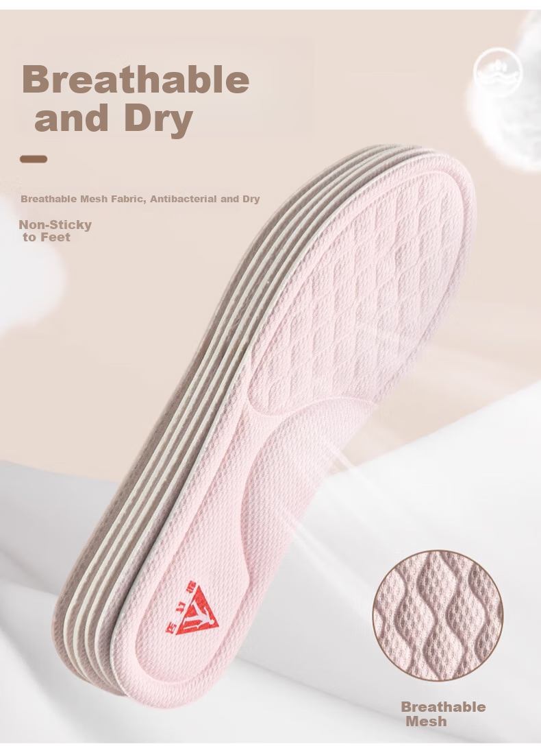 Zulijian Autumn Winter Non-Slip Insoles Thin Mugwort Deodorizing Sweat-Absorbing Soft Comfortable Sole Pink 1 Pair Size 37-38 6
