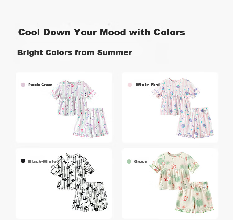 Balabala Baby Summer Pajama Set Air-Conditioned Clothing Anti-Cold Children's Homewear Lightweight Cool Comfortable 10