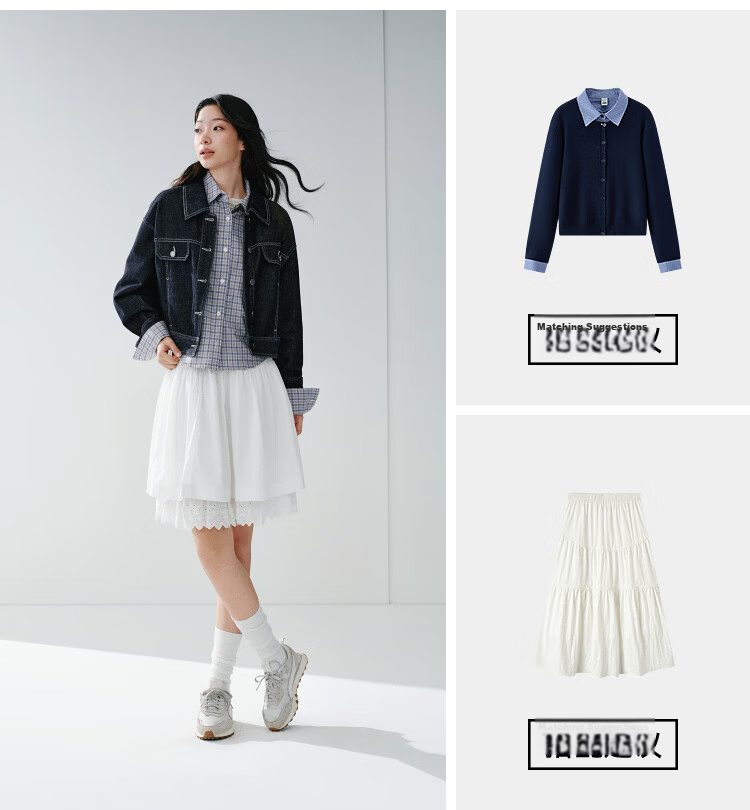 Semir Women's Denim Jacket Short Retro Fashion Boxy Jacket 2026 Spring Commuter 109126108005 17