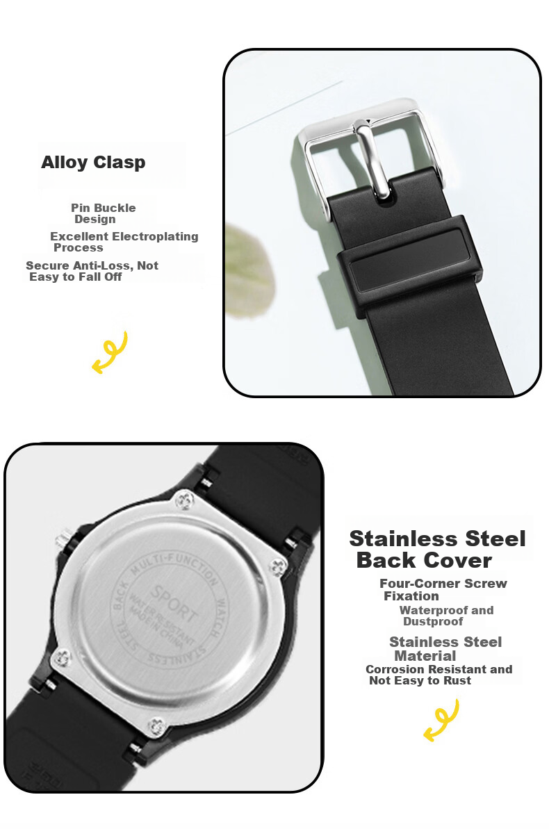 Light Shadow Moment Student Trendy Boys Children's Watch Luminous Dual Display Analog Quartz Exam Wristwatch for Teens 19