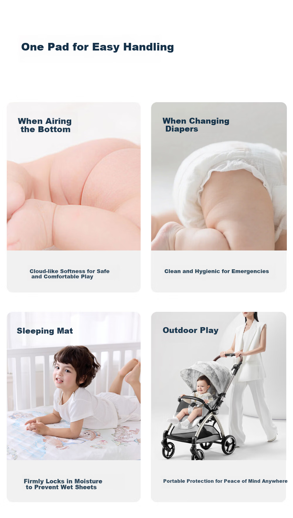 Liangliang Baby Waterproof Washable Cotton Linen Large Urine Pad Mattress 110x70CM Cooling Mat 10