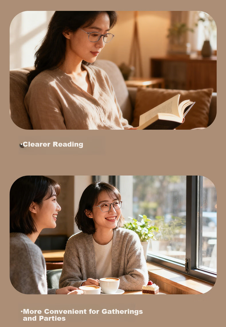 Sunset Red Fashion Ultra-Light High-Definition Blue Light Blocking Reading Glasses 2026 New Women's E9094C +1.00 Diopter 4