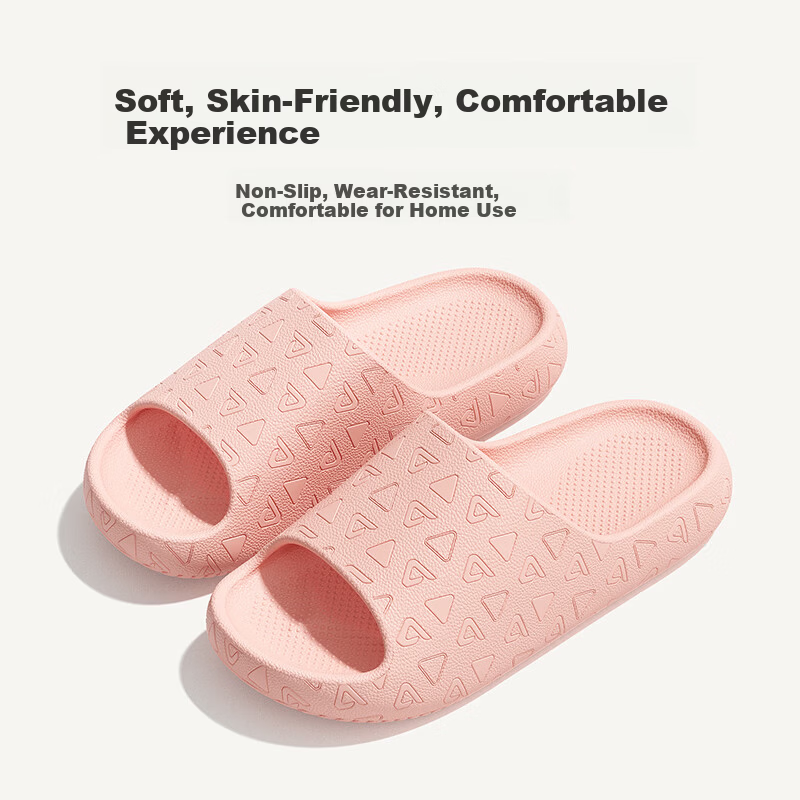 LANDF Men's Summer Home Slippers Bathroom Indoor Thick Sole Antibacterial Non-Slip Sandals Women's Pink Size 35-36