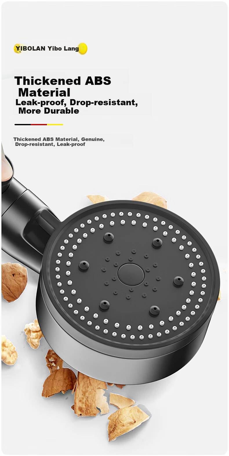 Yibailang High-Pressure Shower Head Handheld Bathroom Large Water Flow Shower Heater Sprayer 14