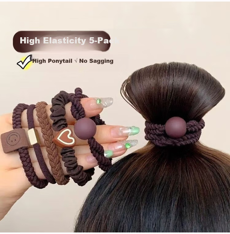 Yefili 12-Pack High Elasticity Seamless Extra Wide Thick Hair Ties Durable Hair Bands for Women High Ponytail Hair Accessories 12