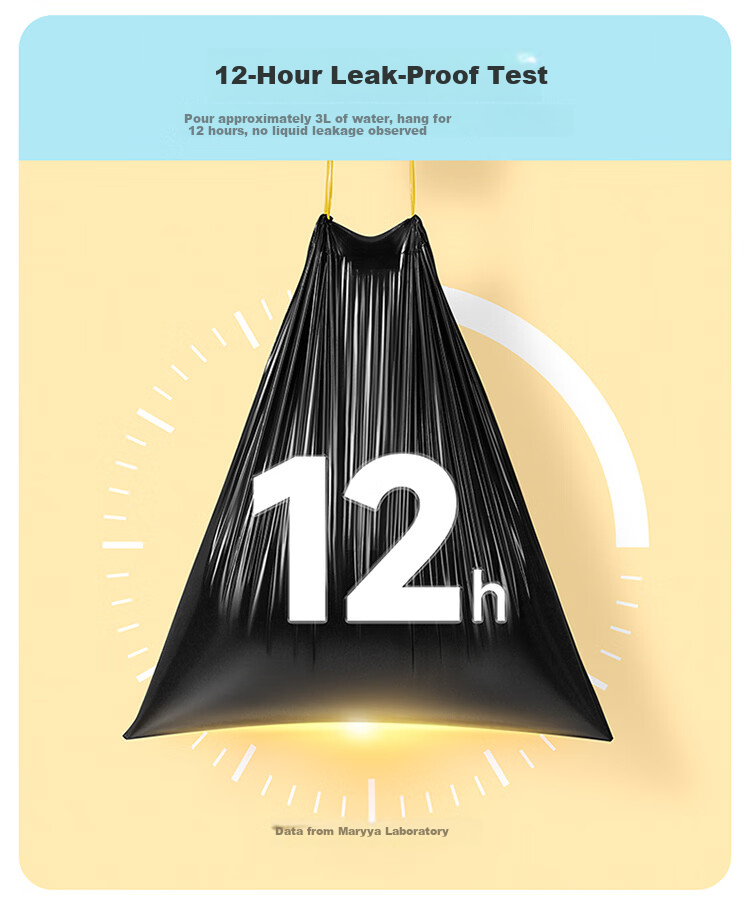 Meiliya Thick Drawstring Trash Bags 45x50cm 120pcs 1.5mil Kitchen Durable Leak-Proof Garbage Bags for Toilet Office Home Use 6