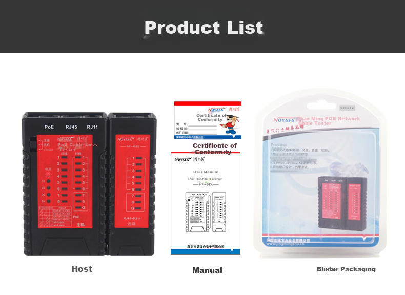 Smart Mouse NF-468S Network Cable Tester Multifunction Wire Tester Computer Network RJ45 Telephone Line Engineering Kit 7