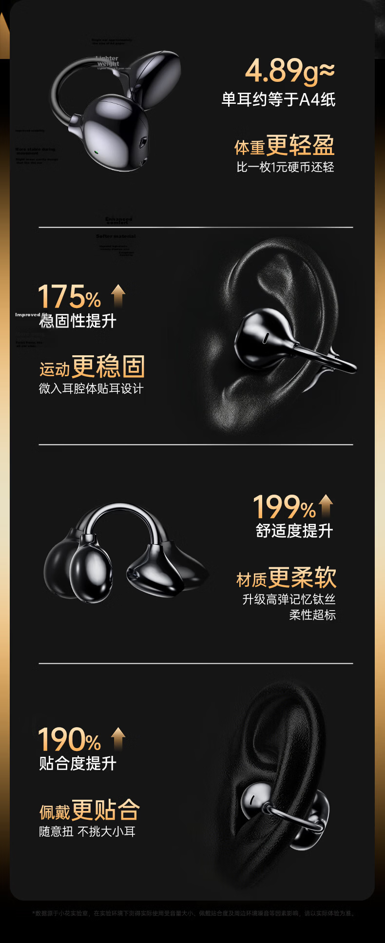 ALittleFlower 2026 New Berlin Sound Bluetooth Ear Clip Wireless Earphones Long Battery Life Comfortable Non-In-Ear Open Ear Sports Running 6