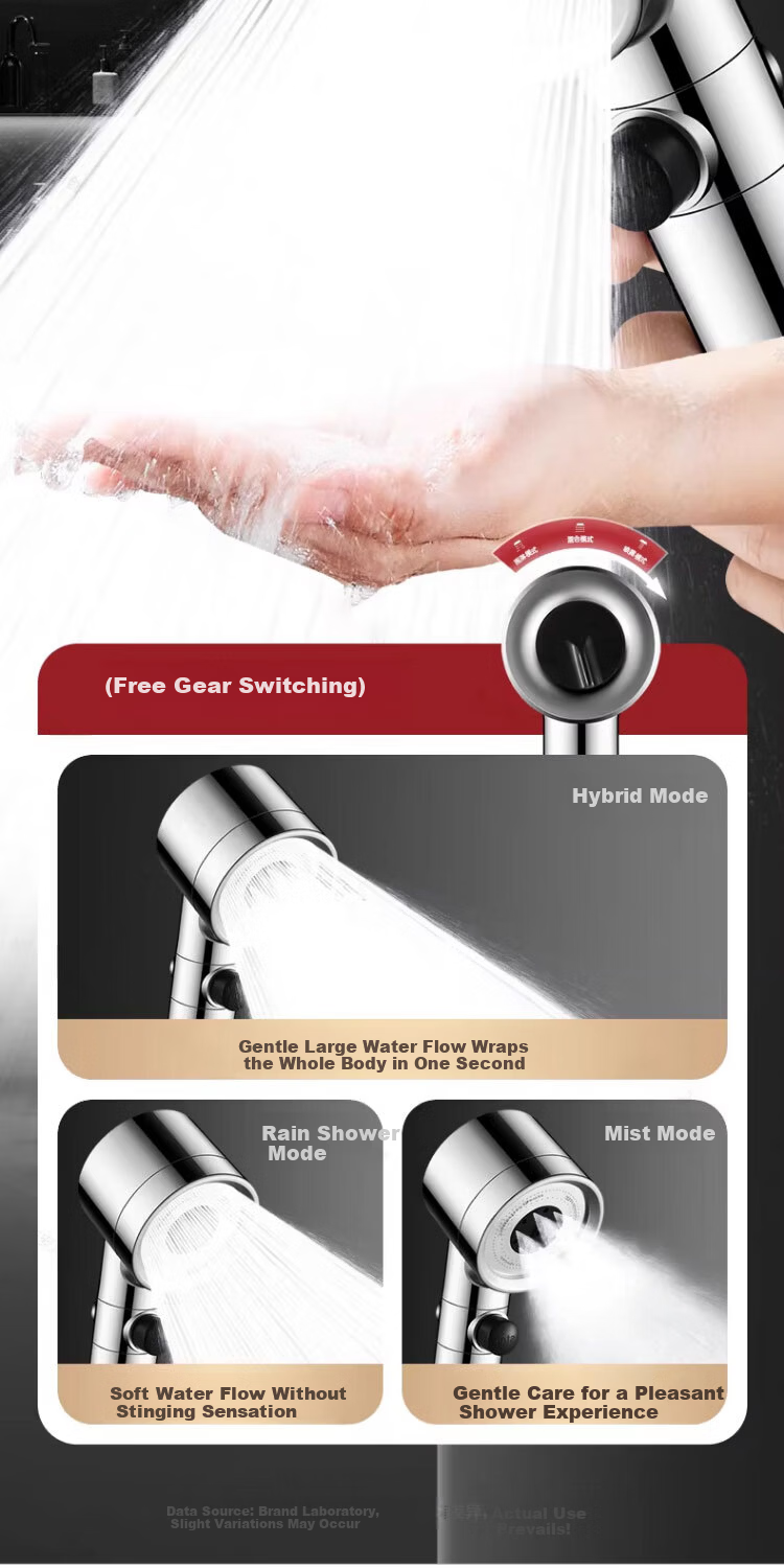Del 28-Year Brand Pressurized Shower Head Bathroom Handheld Filtered Showerhead Set DP-01 4