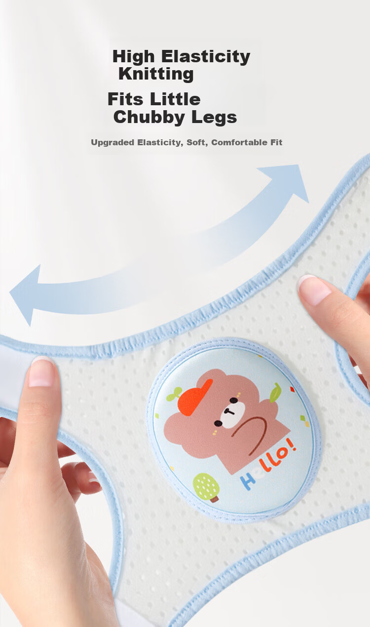Aibao Baby Knee Pads Summer Ice Silk Crawling Knee Elbow Pads Toddler Walking Anti-Collision Cute Bunny S359 6