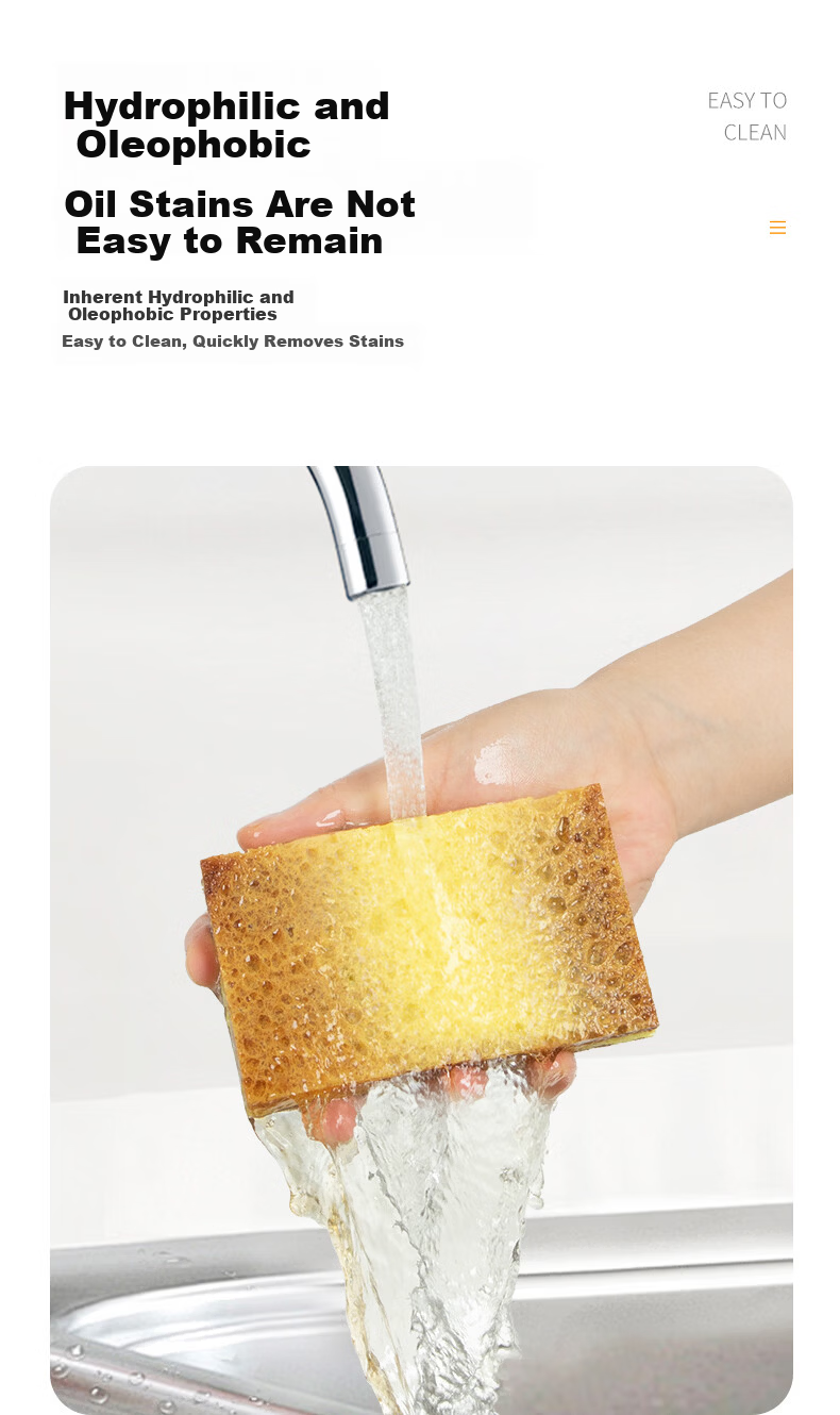 Shijia Wood Pulp Cotton Cleaning Cloth 11×6.8×2.1CM*3pcs Non-Scratch Kitchen Degreasing Pot Washing Sponge Scrubber 5