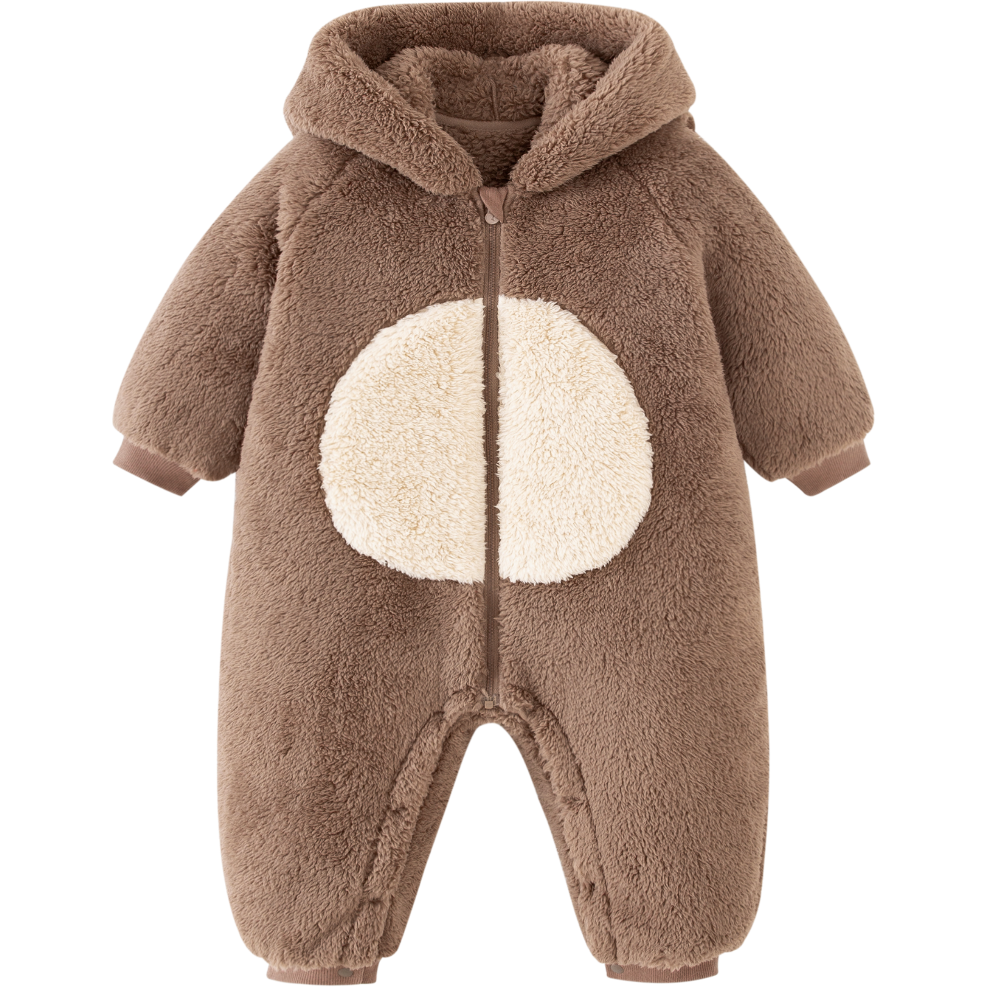 Minibala Antistatic Baby Clothes Warm Coral Fleece Cute One-Piece Romper Pajamas
