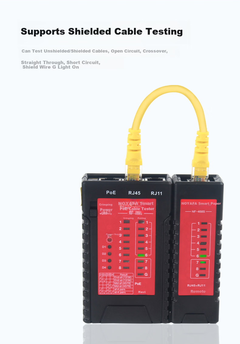 Smart Mouse NF-468S Network Cable Tester Multifunction Wire Tester Computer Network RJ45 Telephone Line Engineering Kit 4
