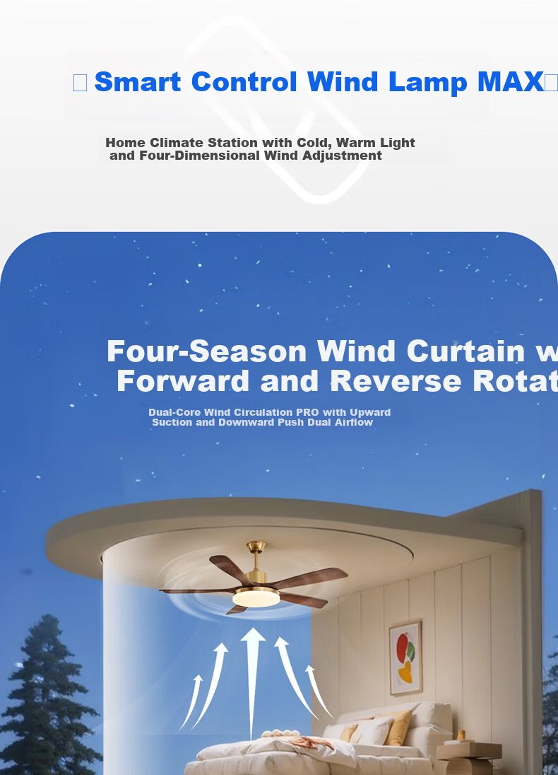 HP Eye-Care LED Vintage Style Remote Dimmable Integrated Ceiling Fan Light Zhongshan Lighting with Installation Package 9