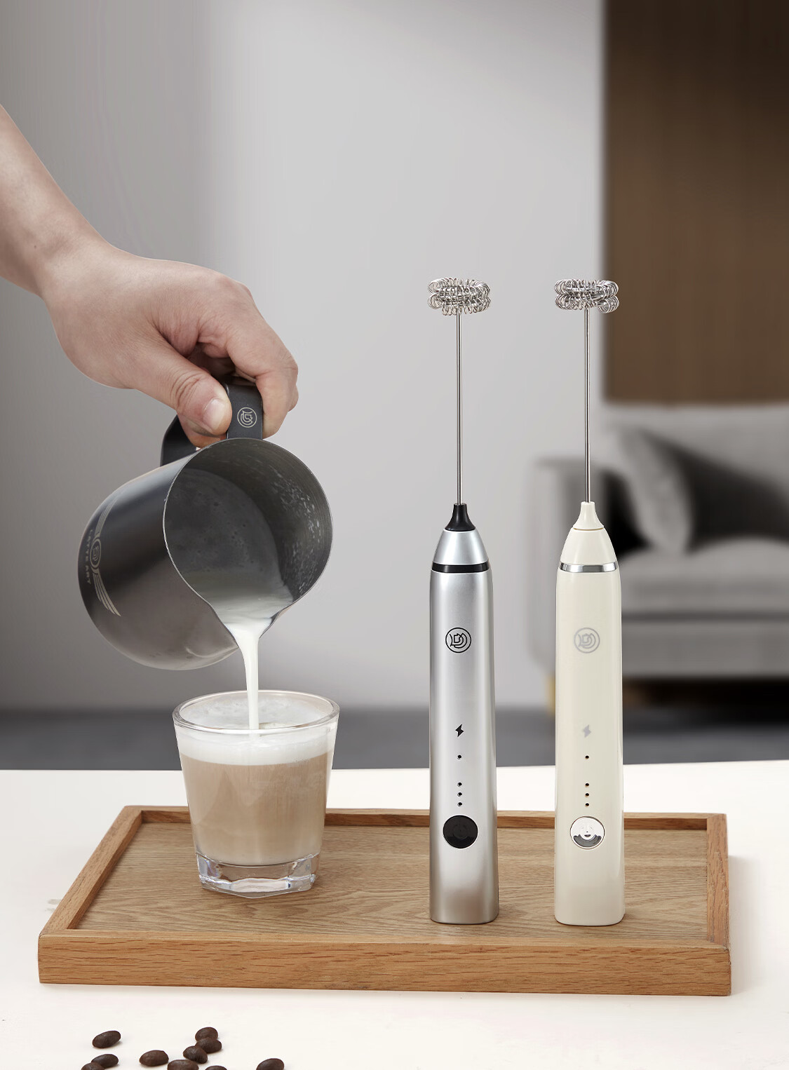 Hero Twin Electric Coffee Frother Milk Foam Maker Handheld Whisk Mixer 15