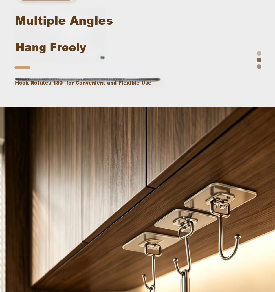 Jinsenquan Strong Adhesive No-Drill Wall Hooks, Damage-Free Dormitory Wall Hanging Hooks, Heavy-Duty Adhesive Hooks, Pack of 10 13