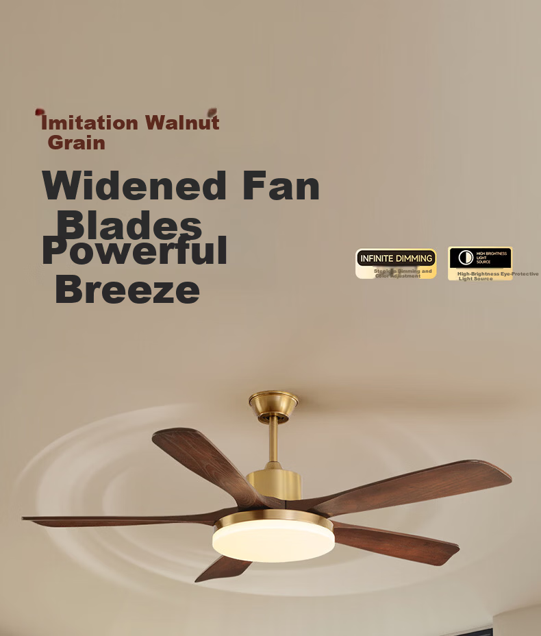HP Eye-Care LED Vintage Style Remote Dimmable Integrated Ceiling Fan Light Zhongshan Lighting with Installation Package 1