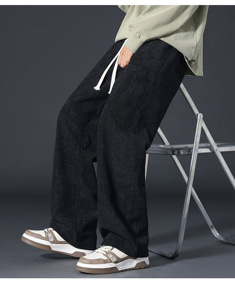 I'M DAVID Men's Casual Pants Spring and Autumn Loose Fit Straight Leg Sports Trousers 11