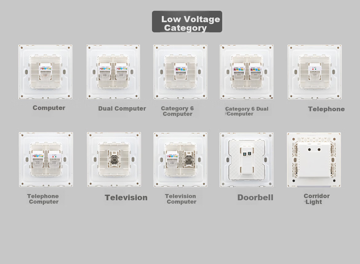 DELIXI Switch Socket, 86-Type Universal Single-Pole Master Switch with Eight Holes, Concealed Power Switch, Space Gray 19