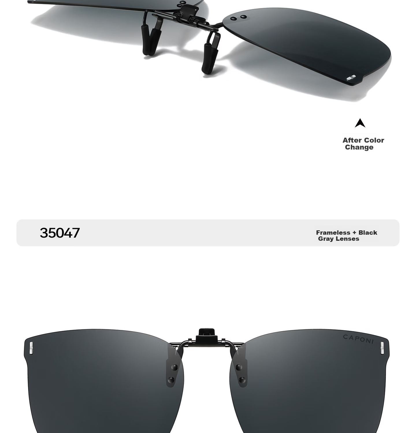 CAPONI Polarized Clip-On HUD Display Sunglasses UV Protection Driving Glasses for Men and Women 35