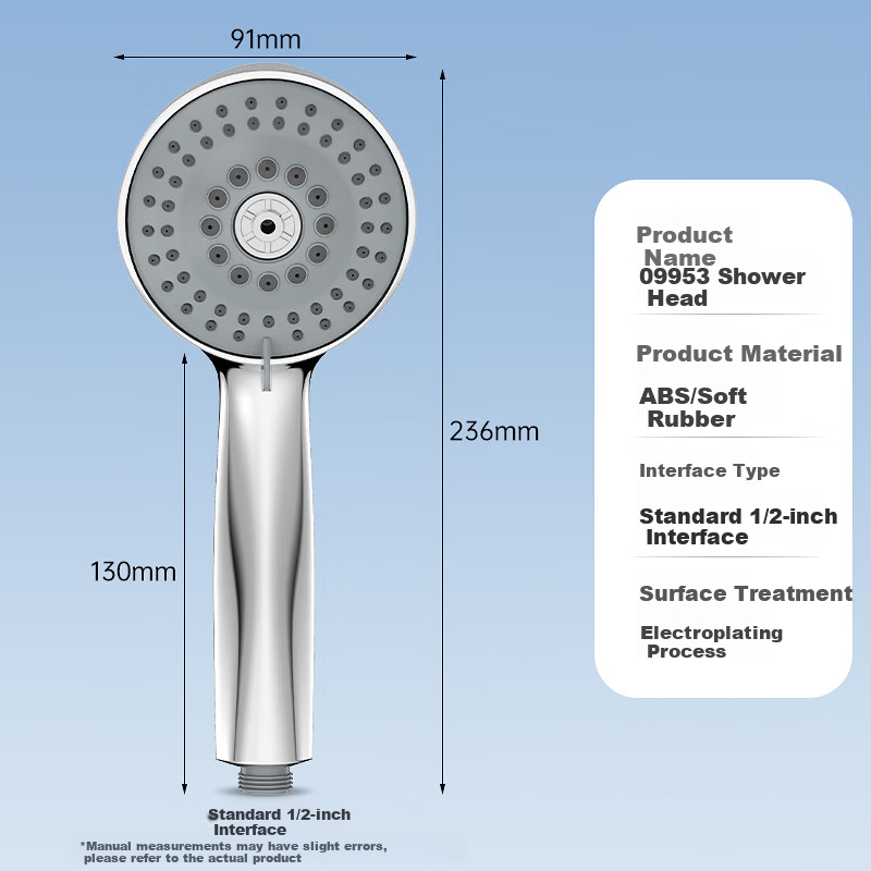 Haili Bathroom Large Hole Shower Head Shower Heater High Flow Handheld Shower Head Universal 09953