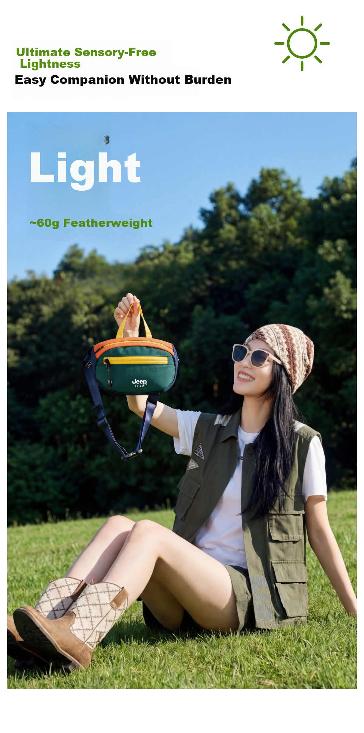 JEEP SPIRIT Outdoor Lightweight Chest Bag Men Outdoor Cycling Crossbody Bag Women Single Shoulder Sports Waist Bag Casual Small Phone Commuter Bag 5