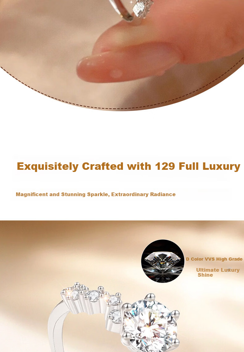 Kovni [Includes GRA Certificate] 1 Carat Moissanite Ring for Women Luxury Single Ring Birthday Valentine's Day Gift for Her 7