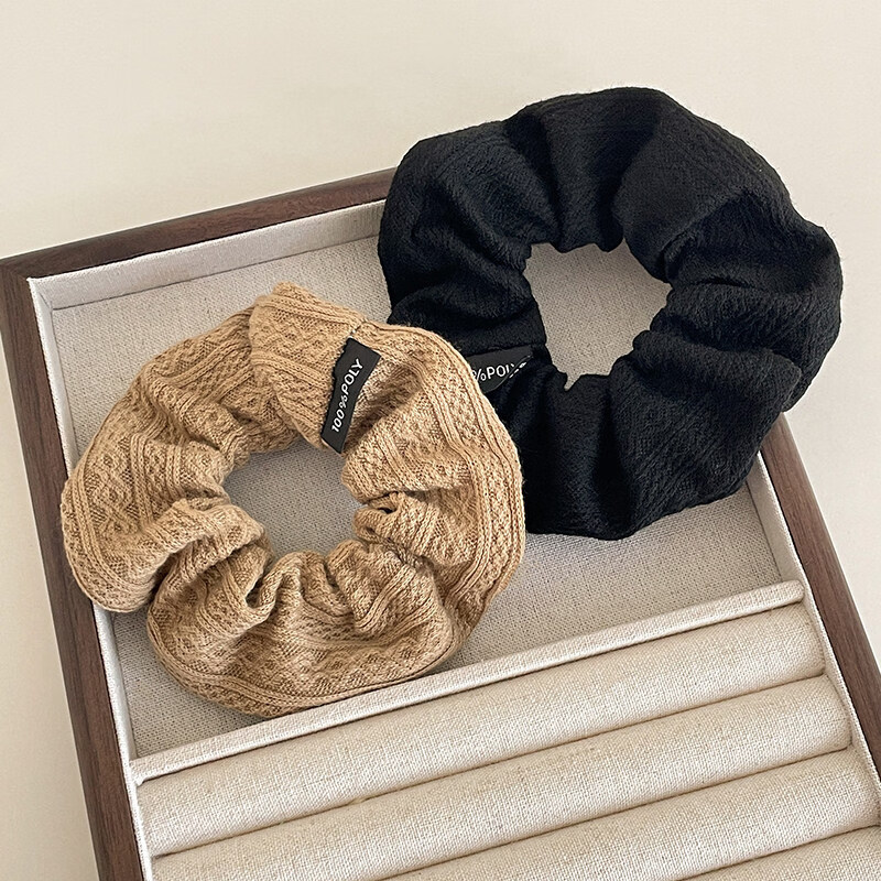 Dongyi Selected Fabric Hair Tie for Women Retro Pattern Large Ponytail Elastic Hair Band Hair Accessory Qixi Valentine's Day Gift 5