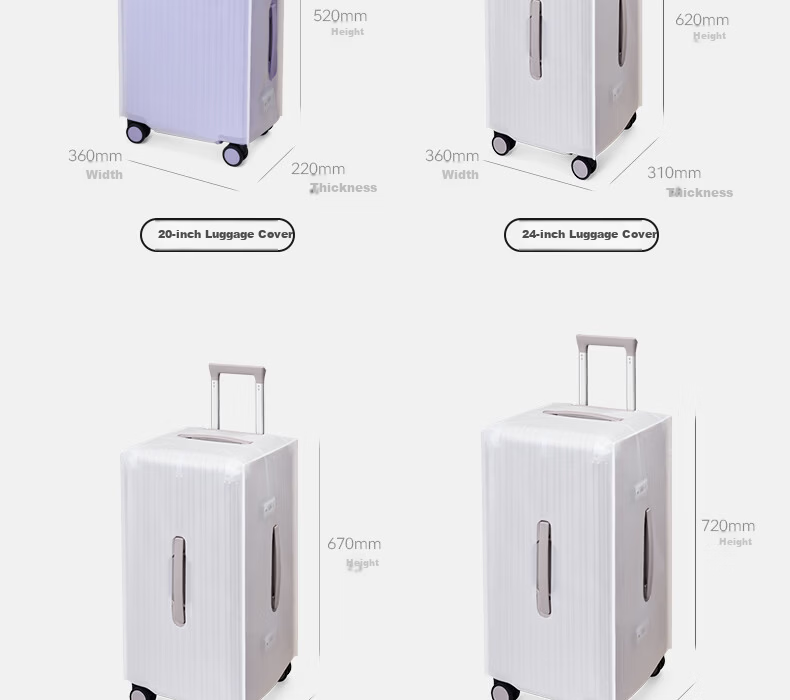 90 Points Luggage Exclusive Dustproof Cover Aluminum Frame MAX Series Thickened Anti-Dust Anti-Collision 24 Inch Checked Suitcase Cover 8