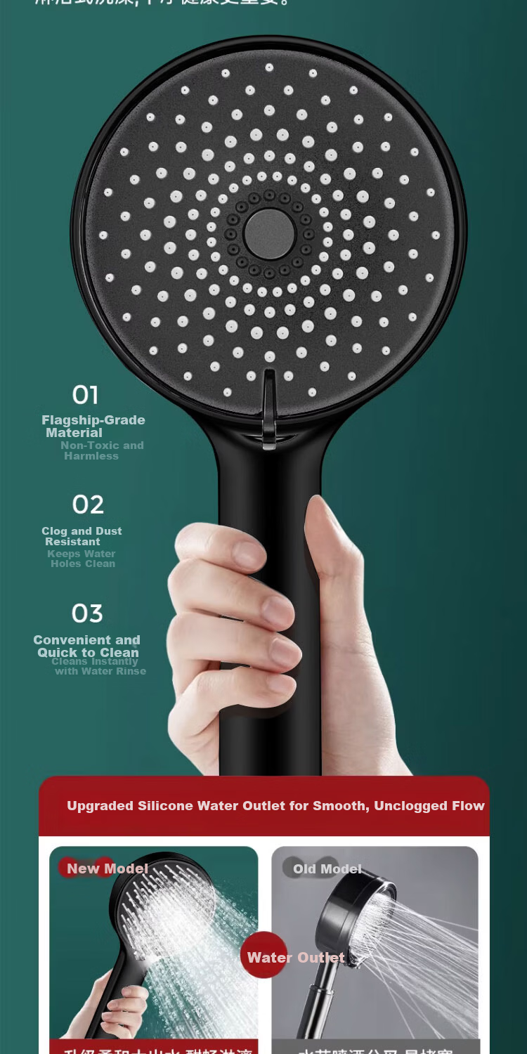 Del 28-Year Brand High-Pressure Shower Head Bathroom Large Water Flow Handheld Showerhead 335 Model 5