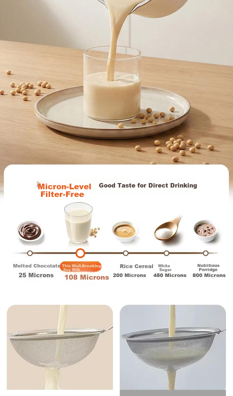 Malata Upgraded Blender Soy Milk Maker Quiet Noise Reduction Multifunctional Home Voice Broadcast Fully Automatic No Cooking No Filtering Whole Grain Large Capacity 2L 7