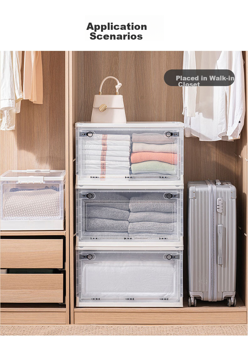 40,000 KM Storage Box Book Box Student Classroom Book Organizer Transparent Foldable Book Storage Container 2