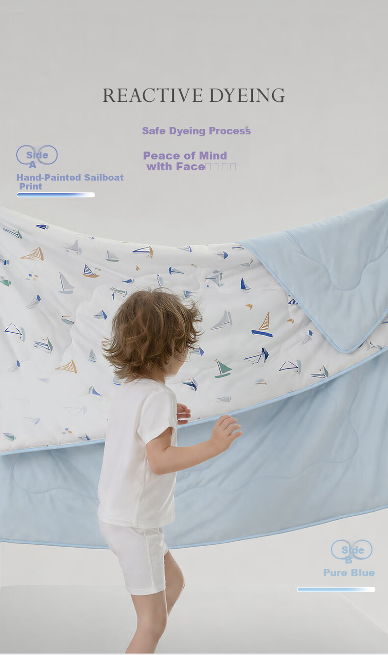 Luolaikids Class A Cooling Ice Silk Quilt Kindergarten Children's Quilt Air Conditioning Quilt Summer Quilt Baby 120*150cm 7