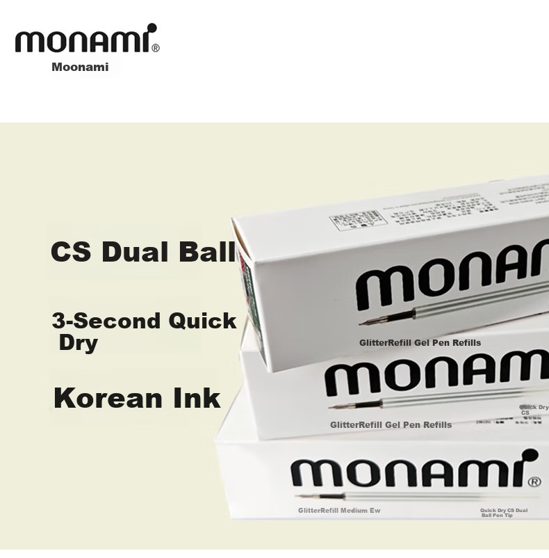 Monami CS Retractable Gel Pen Refills Dual Ballpoint Smooth Quick-Dry 0.5mm Black 20-Pack 02116T01 2