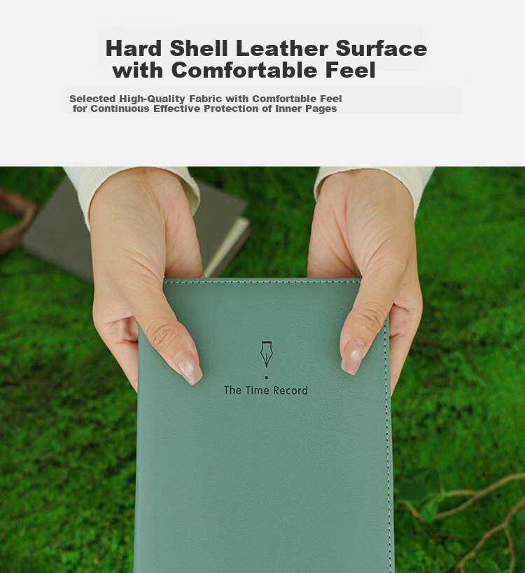 HERO New A5 Business Notebook Thickened Hard Cover Soft Leather Simple High-End Gift Meeting Portable Office Stationery Lined Detachable Diary Journal Binder 2