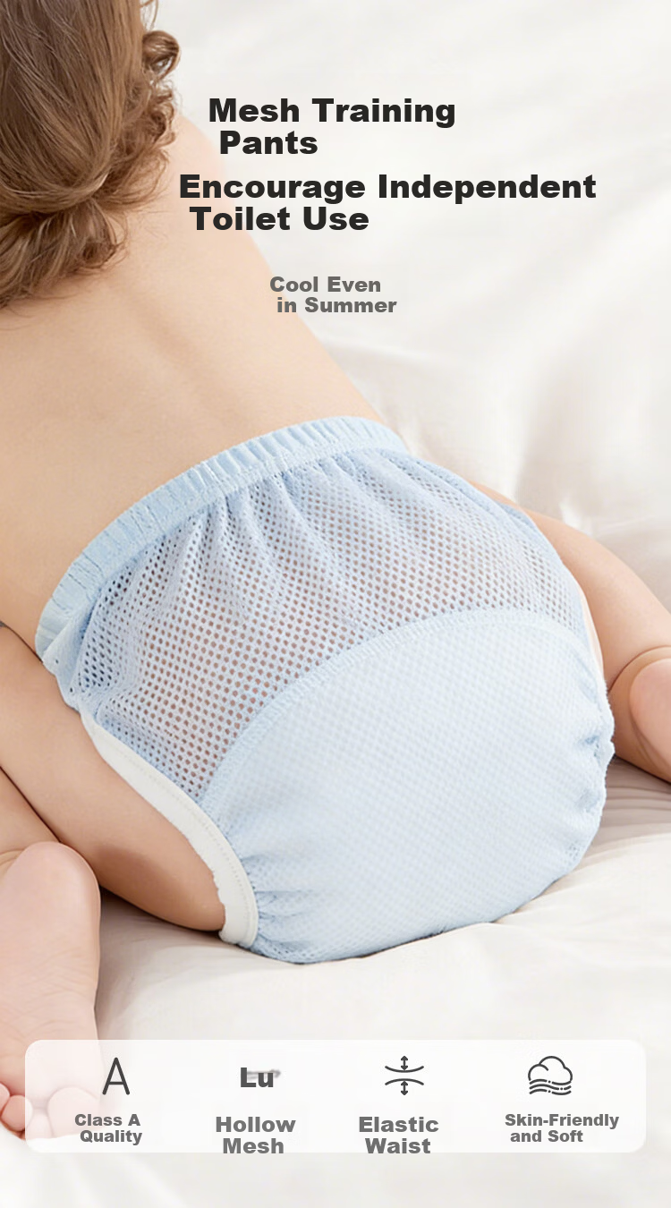 Aibao Baby Potty Training Pants Pure Cotton Diaper Cover Baby Waterproof Pants Diapers for Boys 2 Pieces Size 100 S821 1
