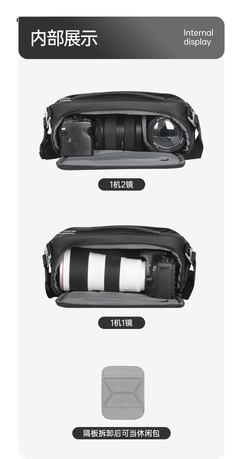 PULUOWEI Camera Bag Single Shoulder Crossbody Digital Professional Mirrorless DSLR Photography Outdoor Street Portable Camera DSLR Storage Bag 2