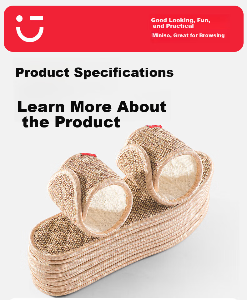 MINISO 3 Pairs Mugwort Cotton Linen Insoles Odor-Resistant Breathable Sweat-Absorbing Men's and Women's Casual Leather Shoes Cotton Fabric Summer Size 40 14