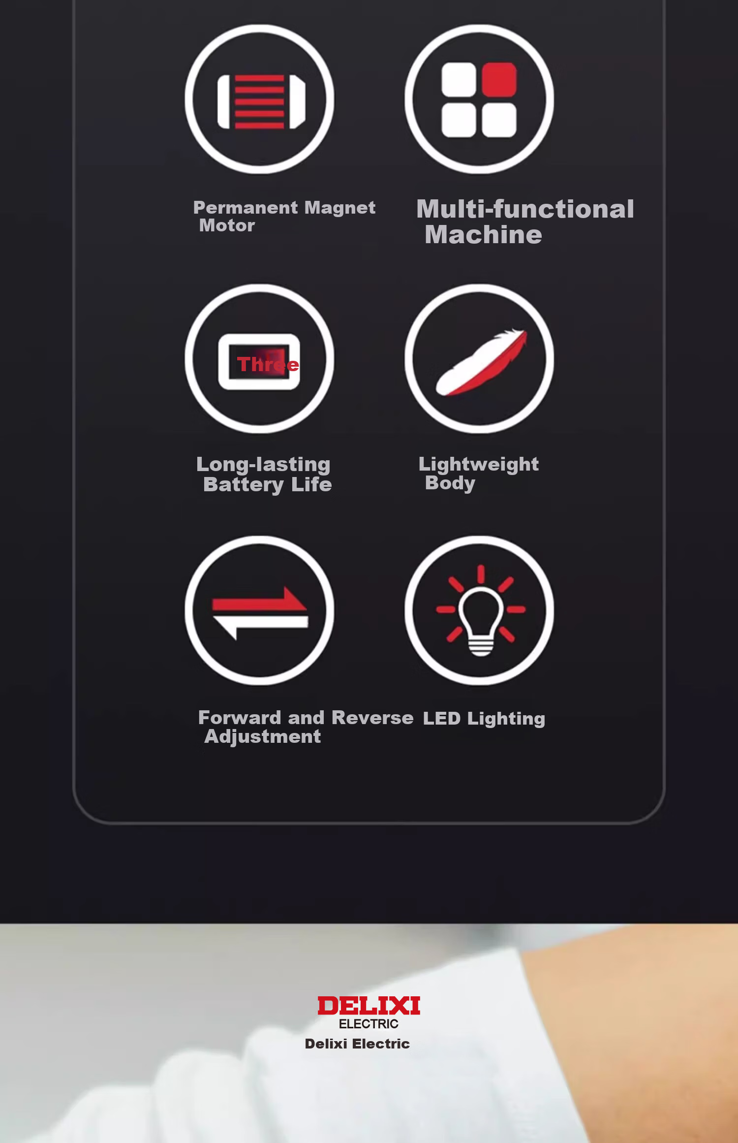 DELIXI ELECTRIC Cordless Electric Screwdriver Small Household Set Strong Magnetic Multi-Function Electric Screwdriver 2