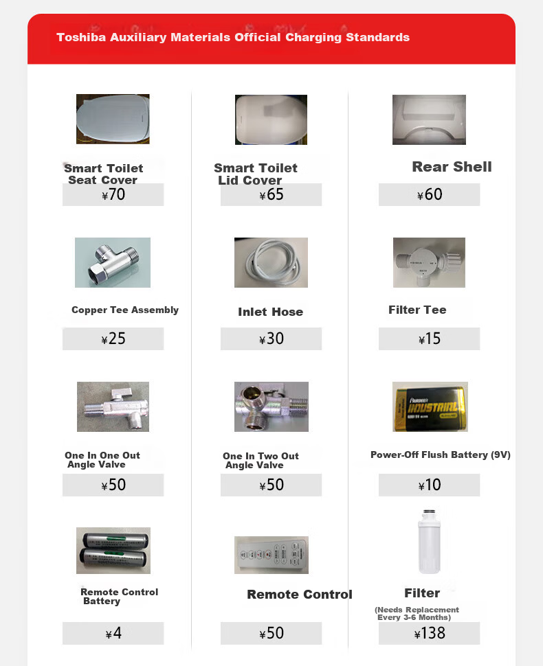 TOSHIBA Smart Toilet Seat Full Automatic Cleaning Heating Drying Platinum Deodorization 0.1s Instant Hot Water T300 16