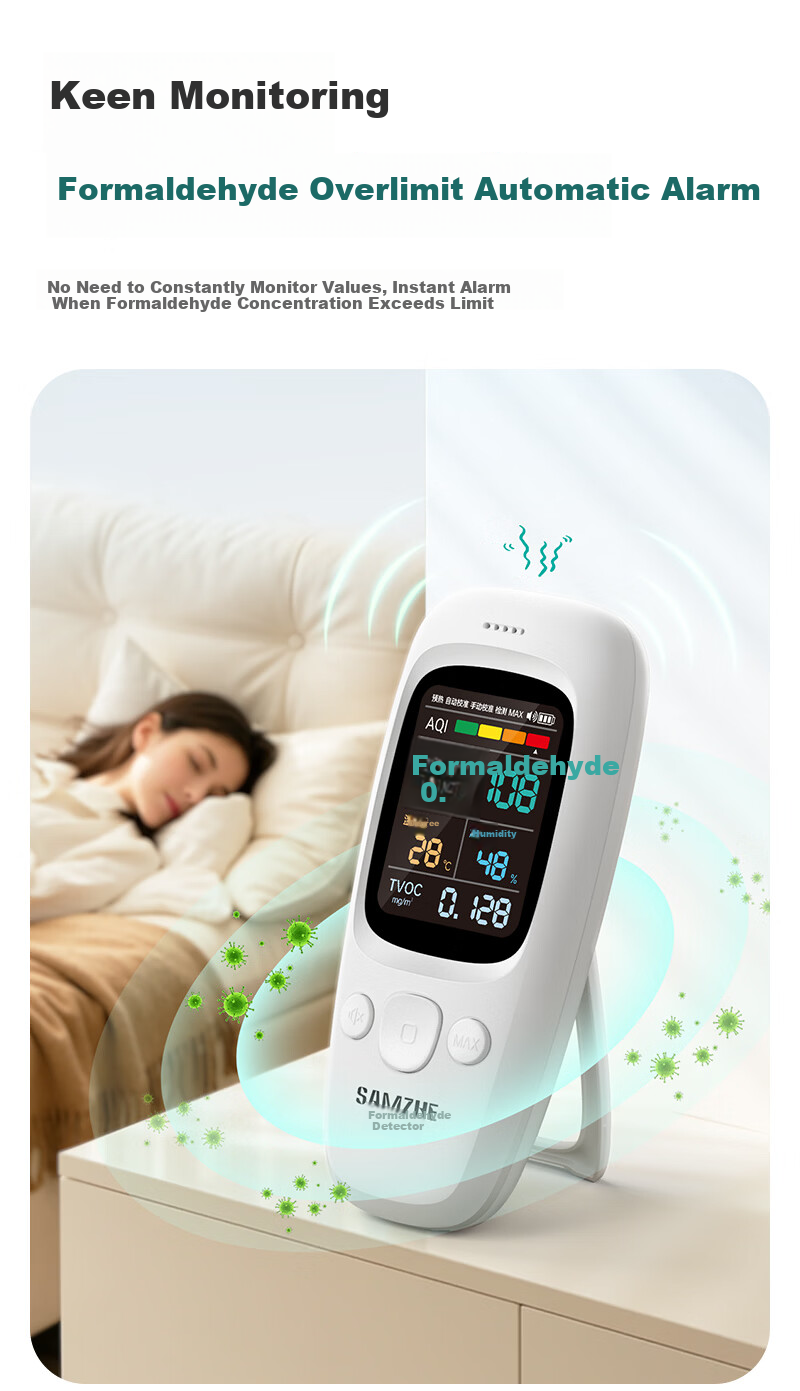 SAMZHE Formaldehyde Detector, High-Precision Professional Home Formaldehyde Testing Instrument, TVOC Air Quality Tester JQJCY-02 8