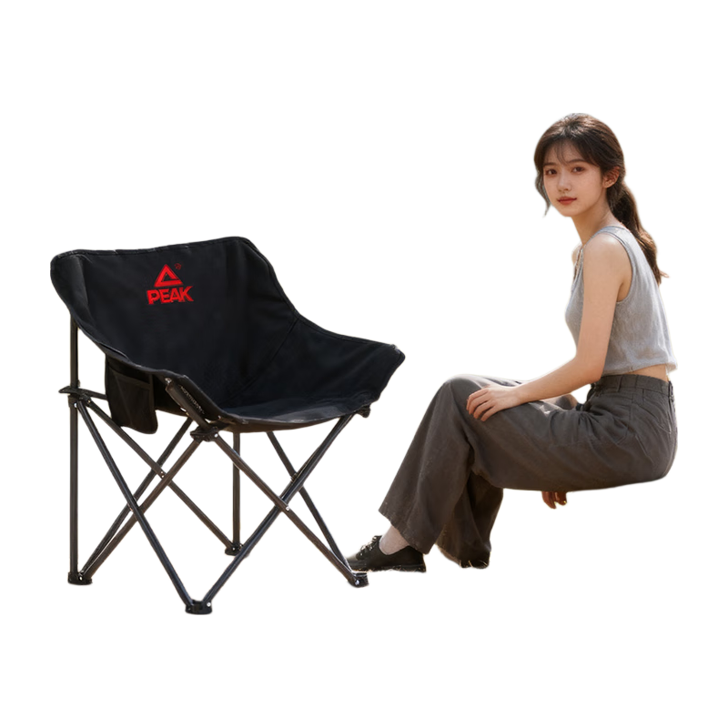 PEAK Outdoor Folding High-Back Moon Chair Recliner Office Lazy Nap Chair Portable Beach Fishing Chair