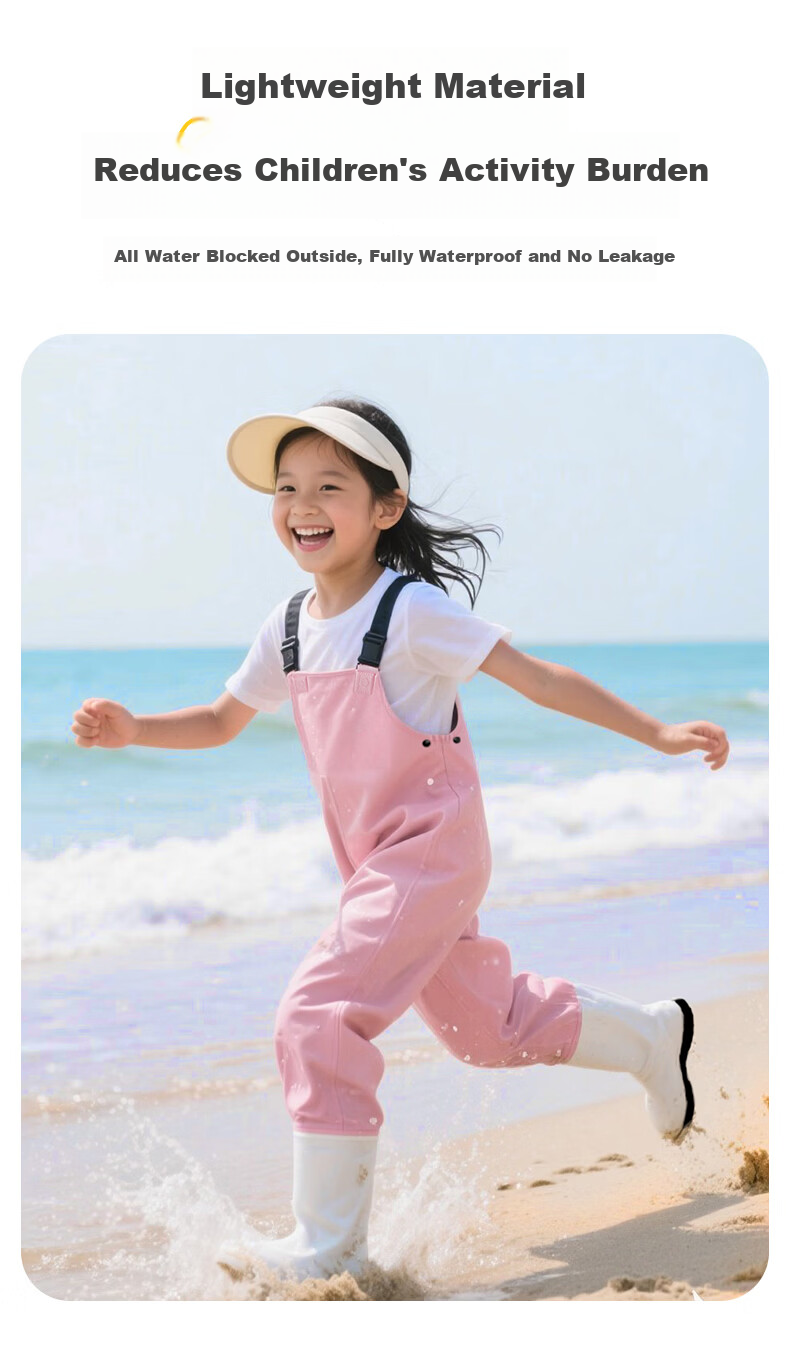 Blue Owl Shield Kids Beachcombing Suit Unisex Rain Boots Waterproof Wading Pants Water Play Suit YX1056 Size 29 9