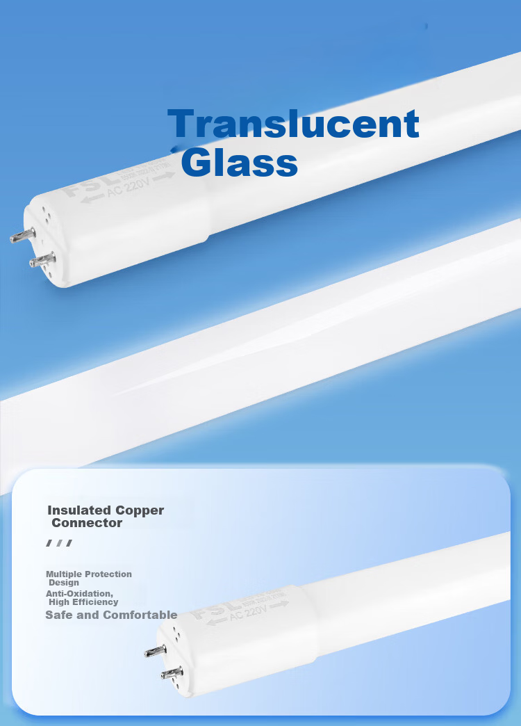 Foshan Lighting (FSL) T8 LED Tube Light Daylight Tube High Efficiency Energy Saving Double-End 1.2m 20W White Light 6500K Complete Set with Bracket 7