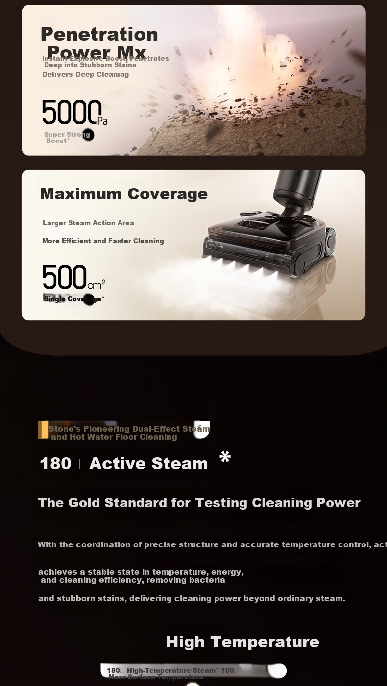 Roborock A30 Pro Steam 2.0 Premium Floor Washer with Zero-Sense AI Quick-Dry Arm, Steam Hot Water High Suction Self-Cleaning Sterilization Robot Vacuum Cleaner 17