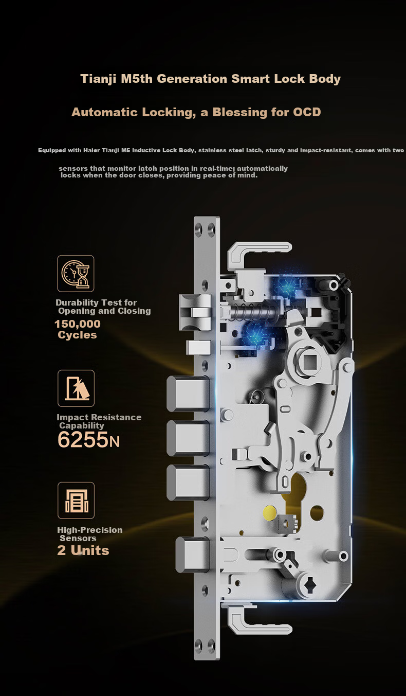 Haier Smart Door Lock Fingerprint Password Anti-theft Lock P360 6