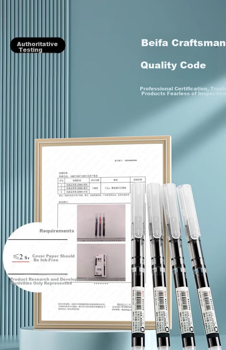 BEIFA Beifa Direct Ink Quick-Dry Rollerball Pen Signature Pen High-Capacity Writing Carbon Pen Smooth for Teachers and Students Red 15-Pack 【Back to School Essential】 11